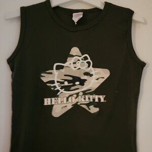 Hello Kitty Camo sleeveless Tee XL Sanrio NWOT